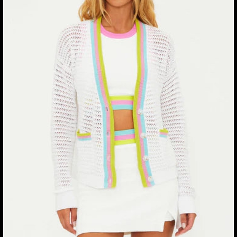 Beach Riot- Gene cardigan rose blush color block